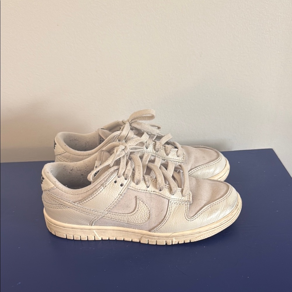Nike Dunks Women’s Cream/ Tan Leather and Canvas Size 5.5